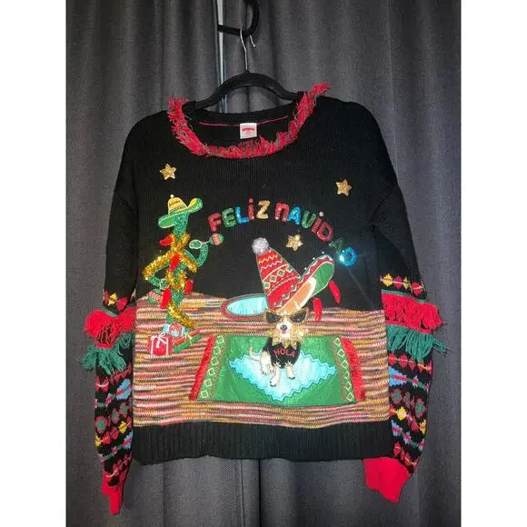 Ugly Christmas Sweater Xmas Size Small Feliz Navidad - Picture 1 of 3